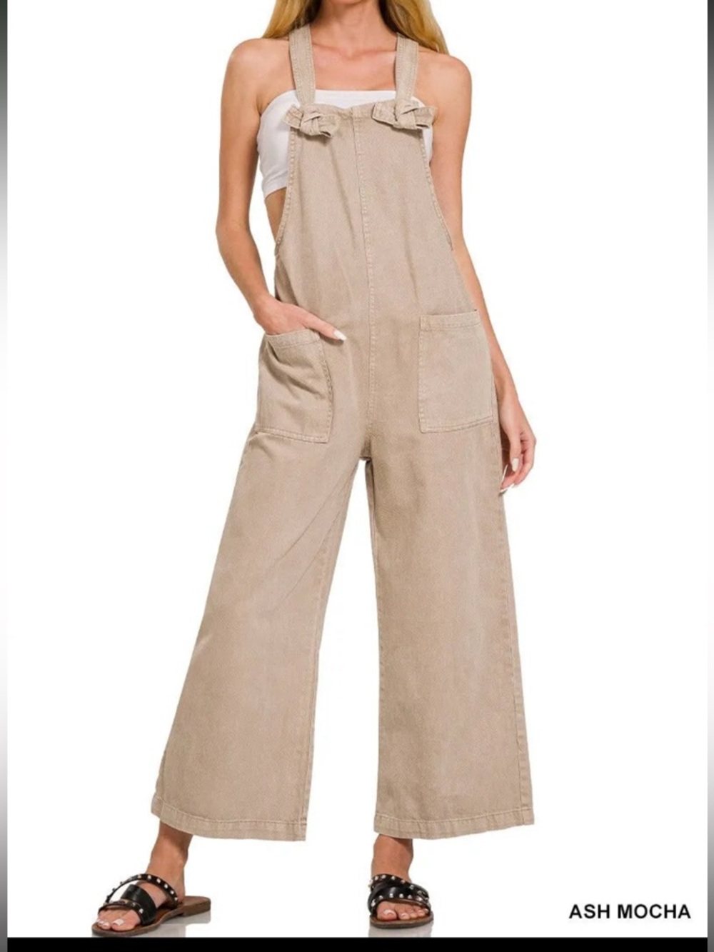 Hazen Knot Strap Zenana Overalls new size small color mocha
